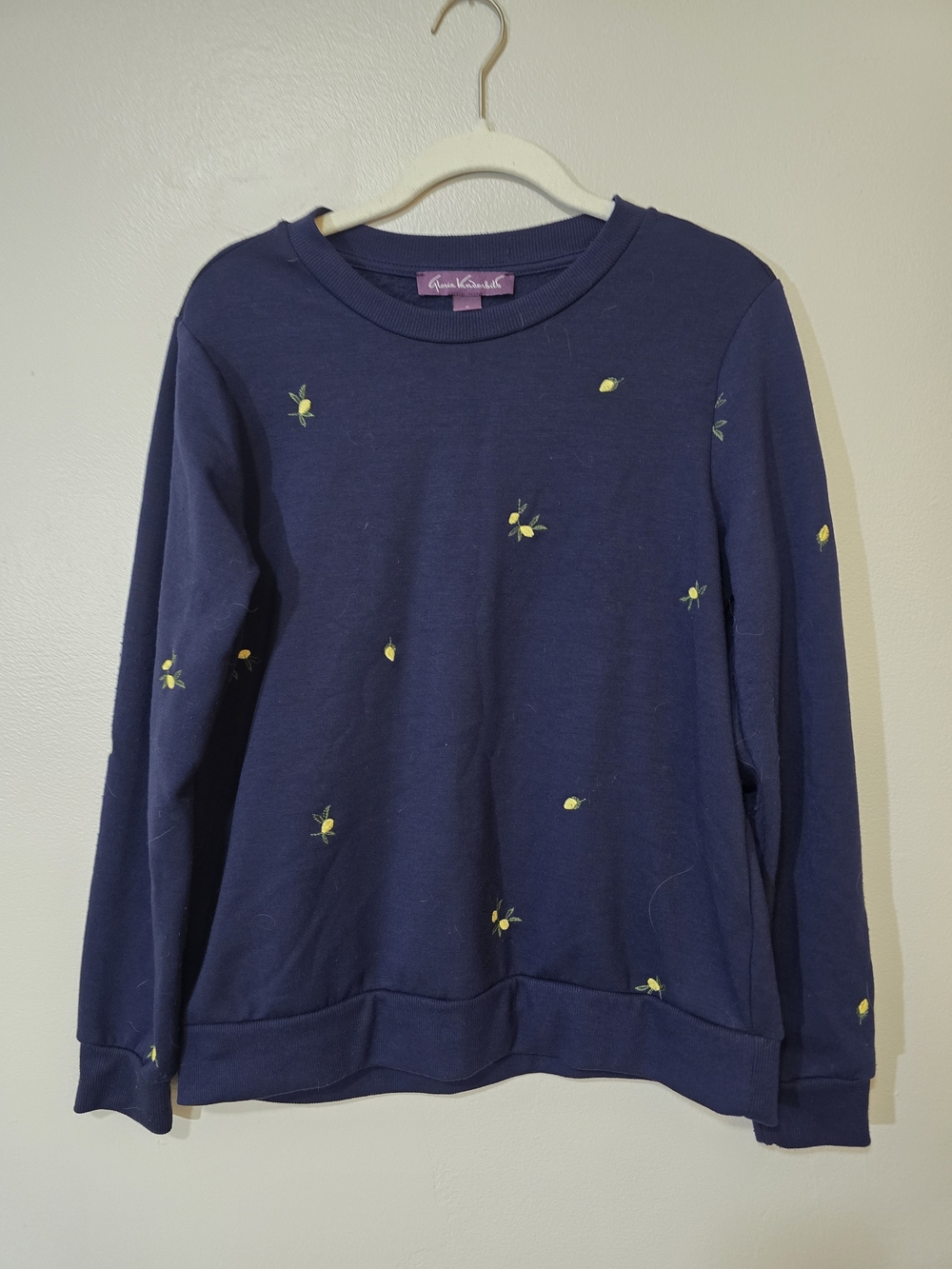 Gloria Vanderbilt Navy Crewneck Sweater - Picture 1 of 4
